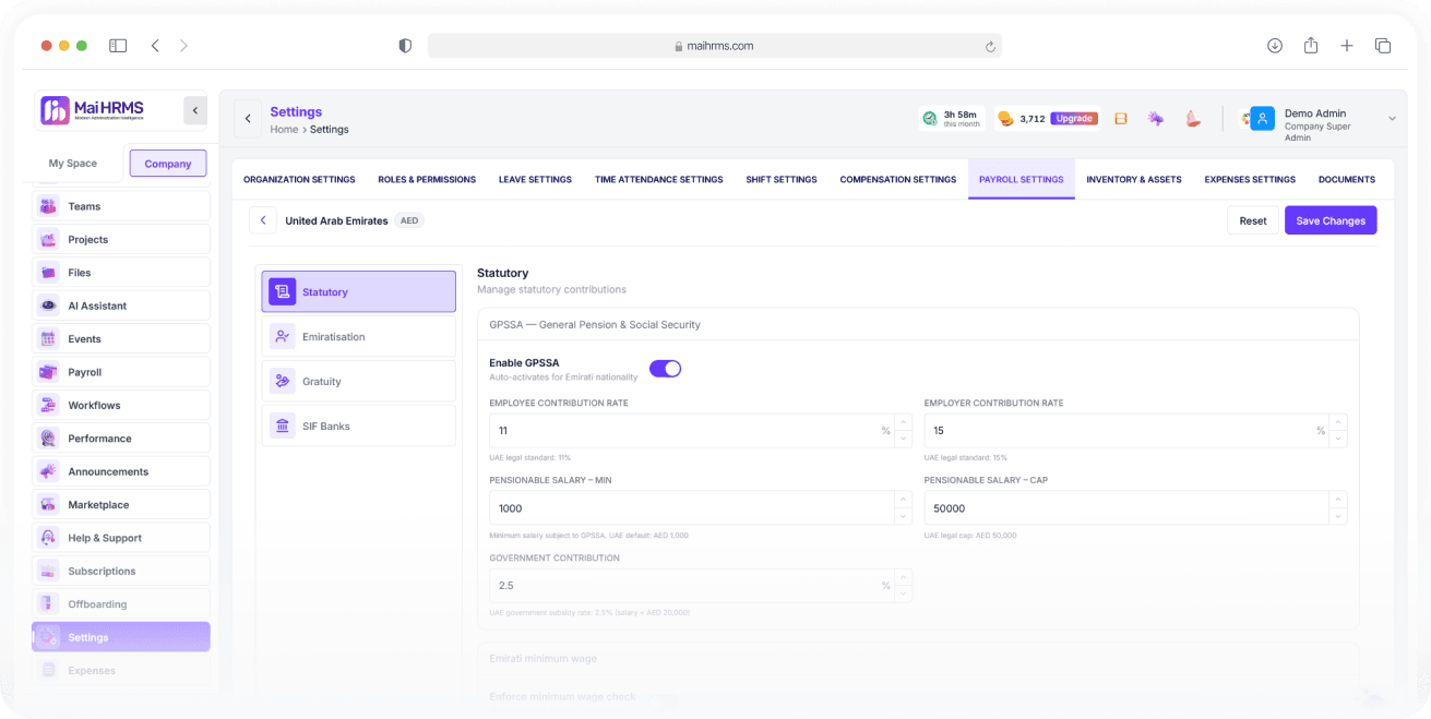 Payslips & Reports preview
